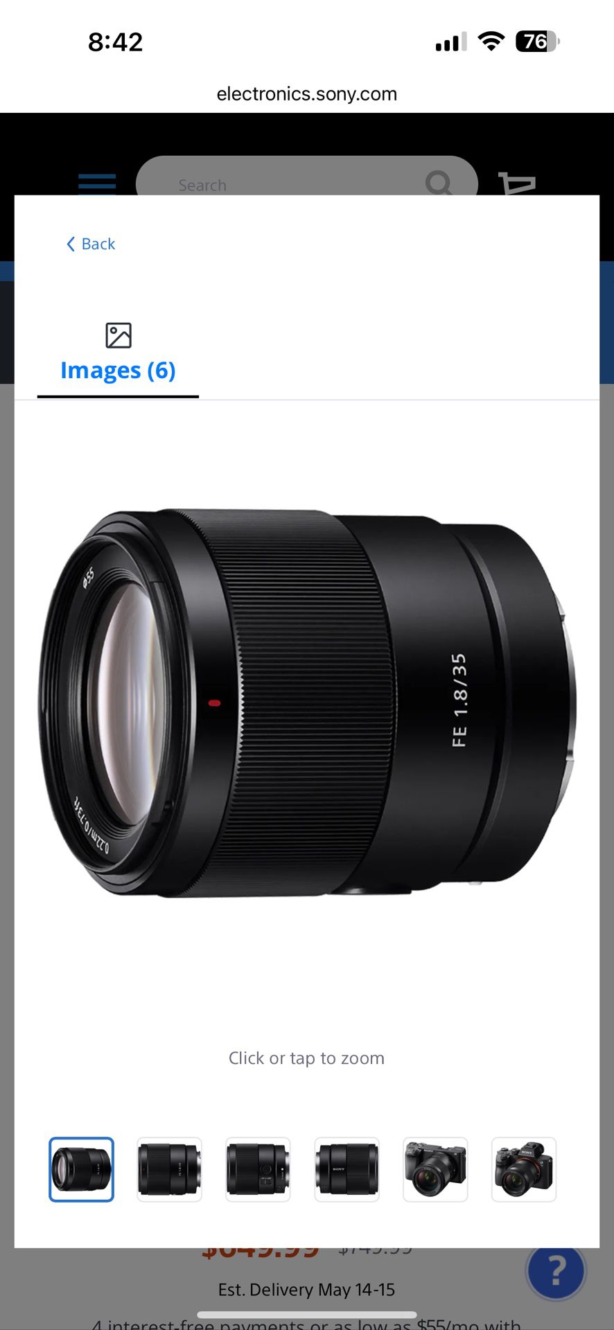 Sony lens 1.8f 35mm Like New