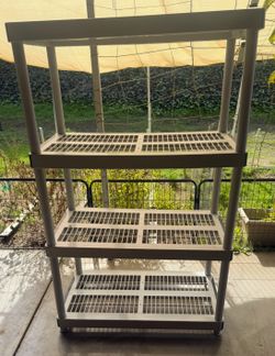 4 TIER PLASTIC STORAGE SHELF UNIT