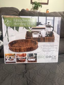 BirdRock Home 2pc Handwoven Serving Trays