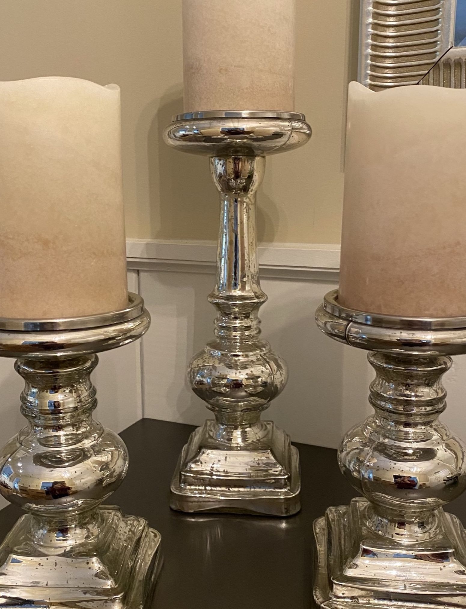 Glass Vintage Candle Holders And Shameless Candles from Pottery Barn.