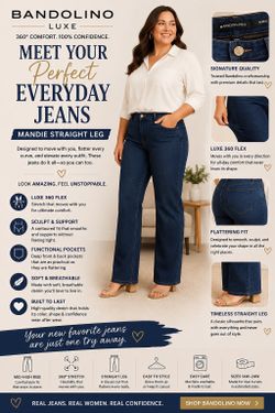 Bandolino Mandie Luxe 360 Flex Straight Leg Jeans Women's 24WS Medium Wash
