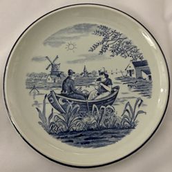 Rare Blue Delfts Plate Royal Sphere By Boch Belgium 