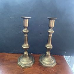 Vintage Brass Candleholders Candlesticks 9"