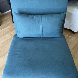 32” Wide Convertible Chair  In Peacock Blue 