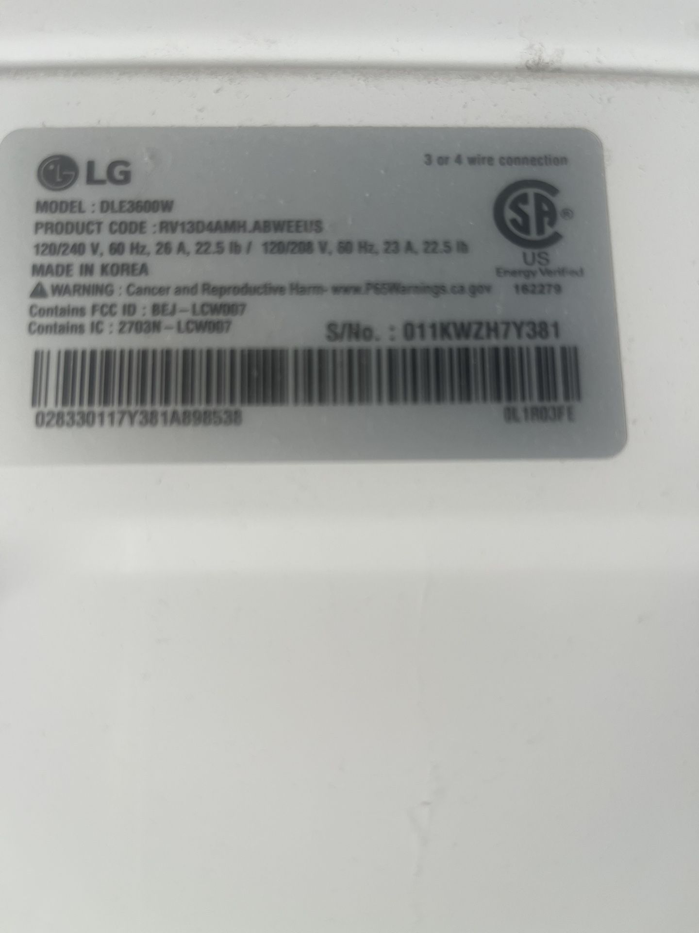Washer And Dryer LG THINQ
