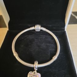 Pandora Bracelet With MOM Charm.