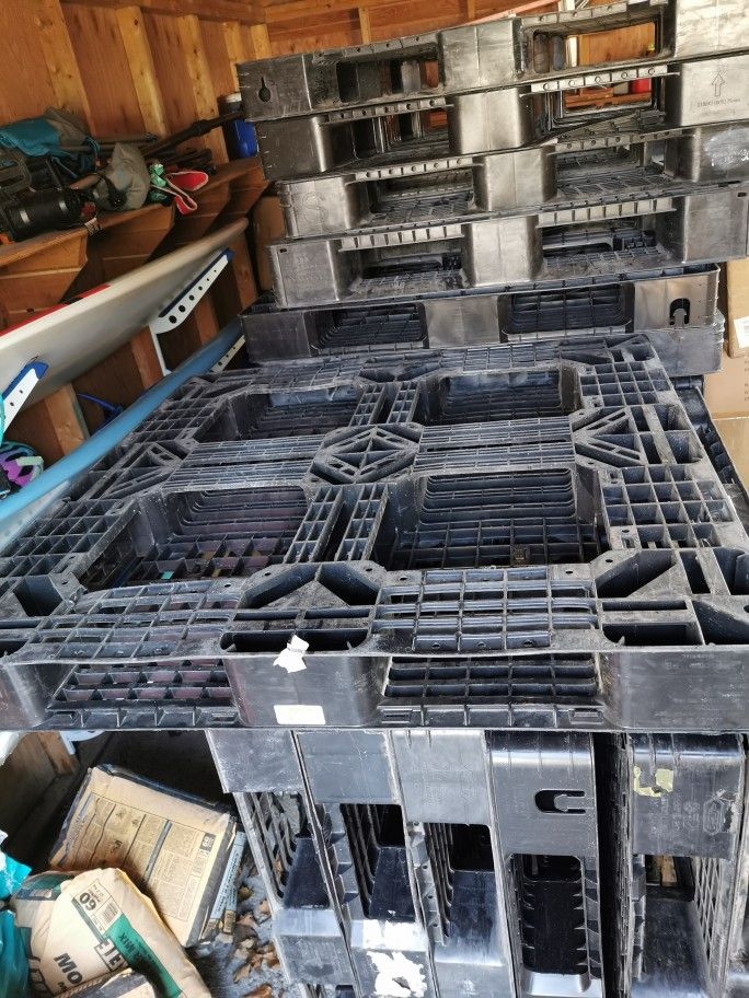 Solid Plastic Pallet - 40” x 48” x 5.9”. - $10 Each