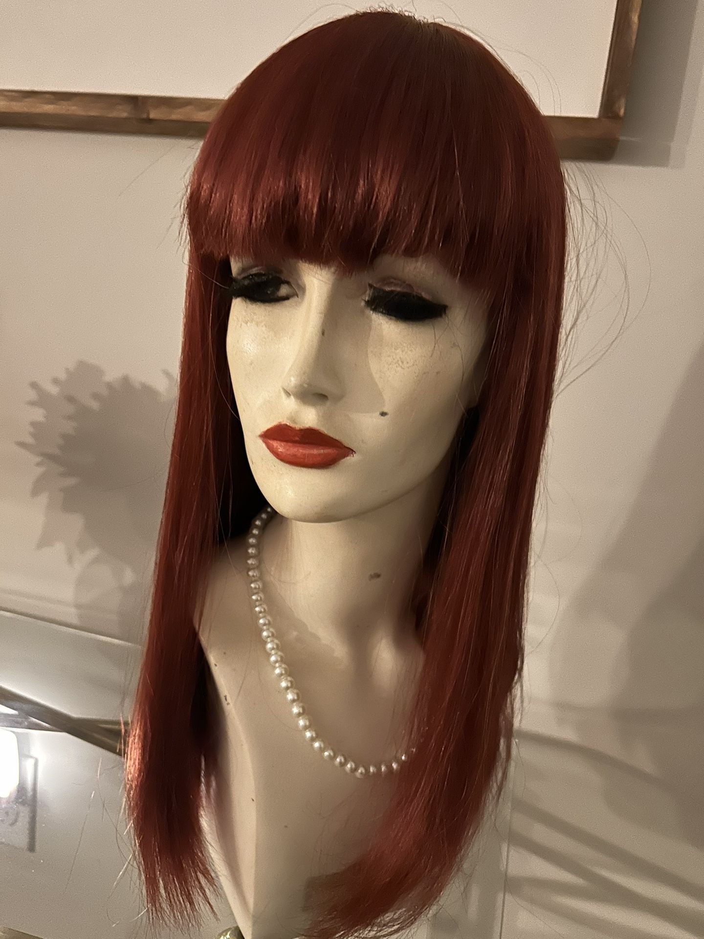 Beautiful Stunning Red Wig With Bangs