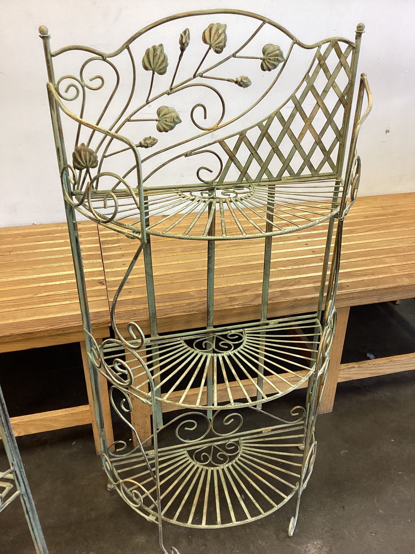 Vintage Green Metal Plant Stand -Two Available $50 Each