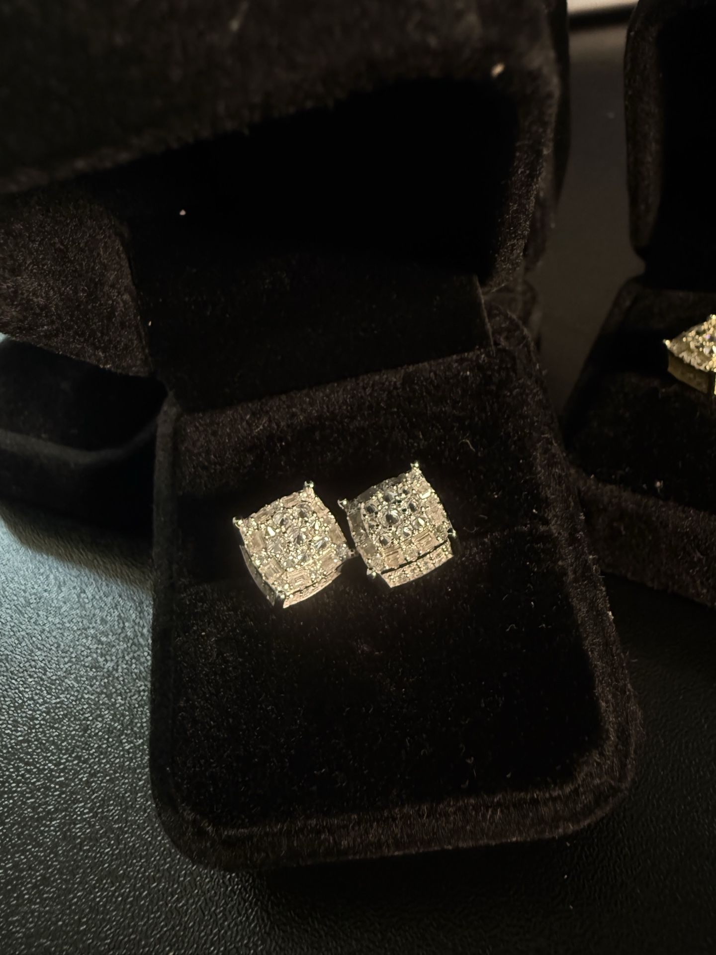4 Point Large Face Moissanite Men’s Earrings