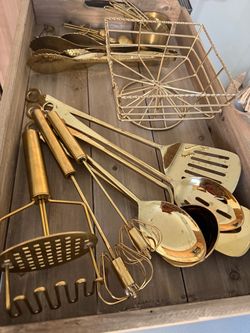 Gold kitchen utensils