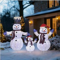 LED Light Christmas Snowman Family