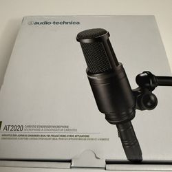 Audio-Technica AT2020 Cardioid Condenser Studio XLR Microphone, Ideal for Project/Home Studio Applications