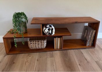 Wood Bookshelf Console