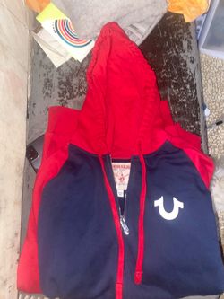 True Religion Zip-Up Hoodie Navy and Red
