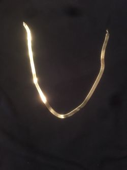 14kt engraved gold plated herringbone necklace