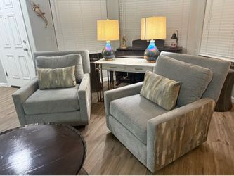 John Michael Designs “Bindhi” Swivel Chairs – Set of 2