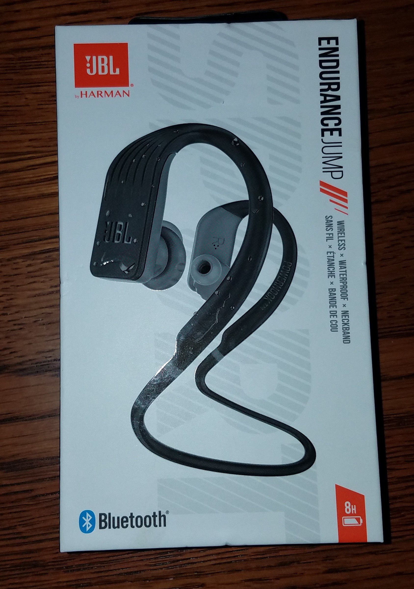 Brand New JBL Endurance Jump Wireless Bluetooth Headphones - Waterproof - 8hr Battery Life - Brand New in the Box, Sealed