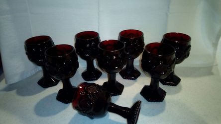 Avon 1876 Cape Cod wine glasses. 8 in all