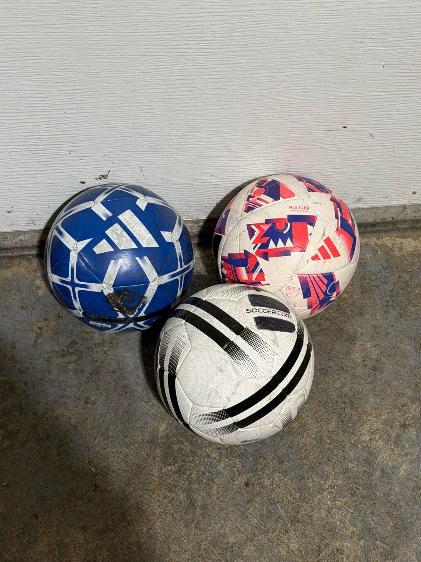 Adidas Soccer Training Balls - Lot Of 3 Used Soccer Balls (All Size 4)