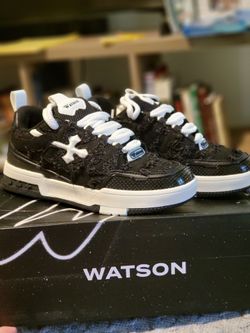 New Watson K Flip Cross Sneakers Black Denim - Men’s US 6 / EU 39