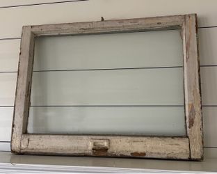 Antique Wooden Window Frame with Glass