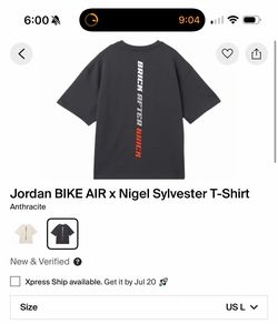 Jordan BIKE AIR x Nigel Sylvester T-Shirt L