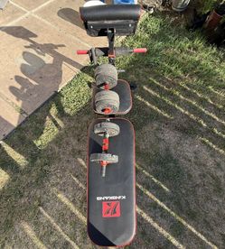 KingKang Adjustable Workout Bench With Dumbbells 