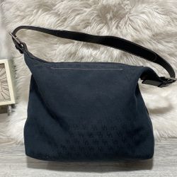 Dooney & Bourke And Signature D&b Logo Black  Canvas Shoulder Bag