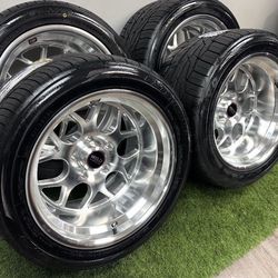 NEW 17x11 weld wheels wrapped in toyo tires. Bolt pattern is 5x5