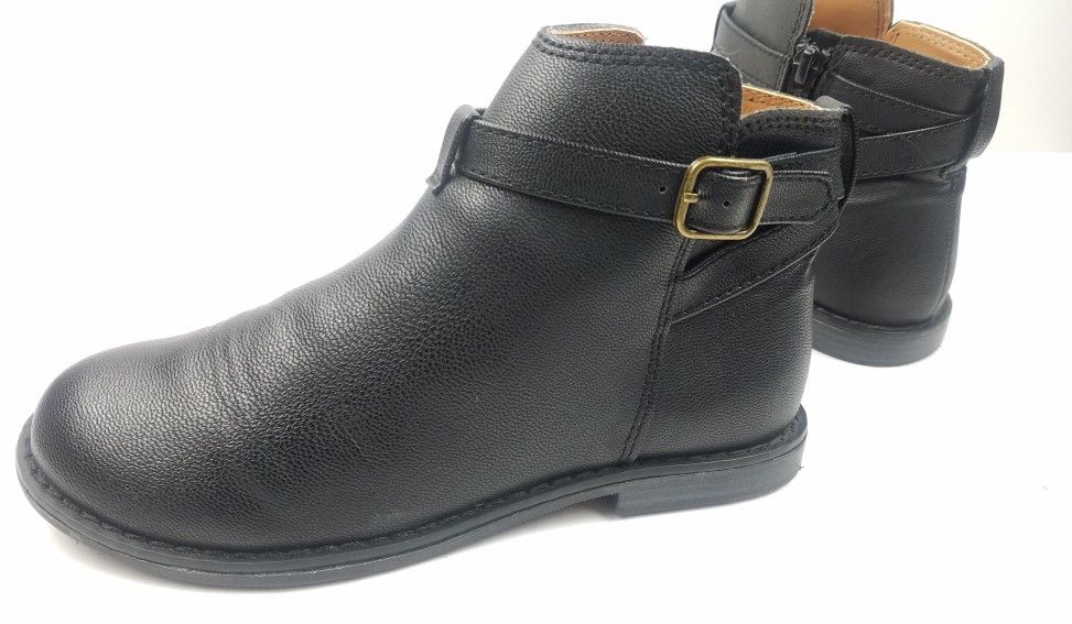 Gap Kids Youth Girl Faux Leather Ankle Buckle Black Boots Size 2