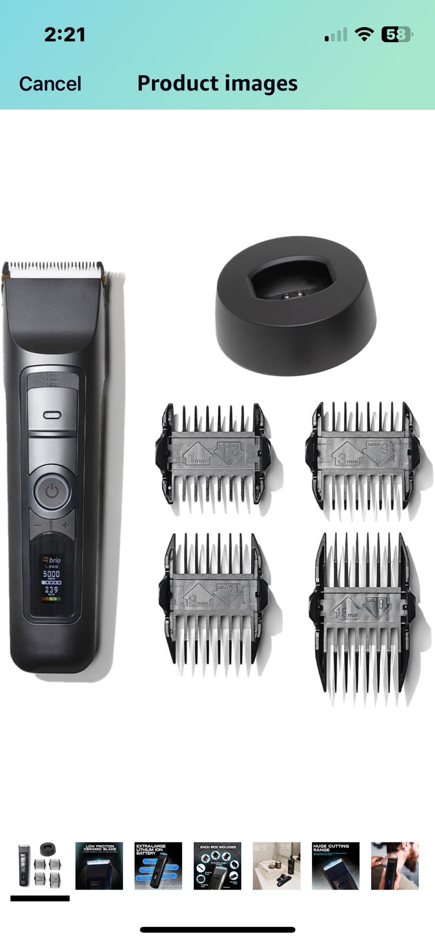 Brio Beardscape V2 Beard Trimmer for Men, Hair Trimmer for Men with Low Friction Ceramic Blade, Quiet Beard and Mustache Trimmer for Men (Black)