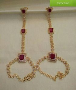 Womens Gold Plated Bracelet connecting ring