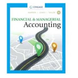 Financial & Managerial Accounting By Warren, Jones & Tayler