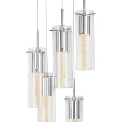Artika Essence Spiral 5 Pendant Glass Chandelier Light Fixture with Integrated Led - Dimmable