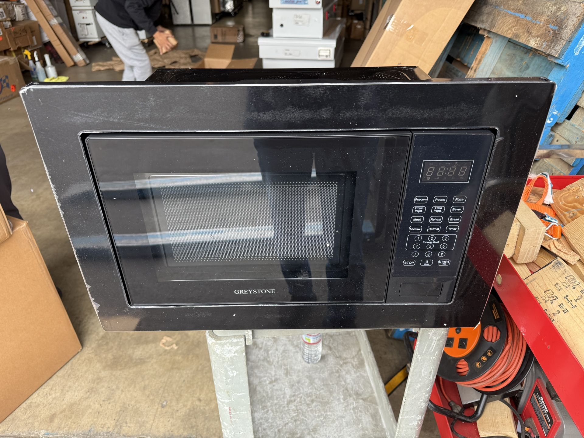 Greystone RV Camper Microwave 0.9 Cu Ft With Trim Ring BLACK Model #GSMW09B