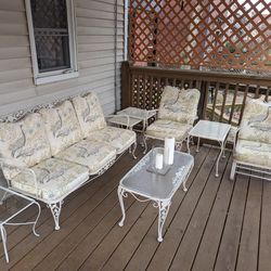 Antique Wrought Iron Indoor/Outdoor Patio Furniture Complete  Set! 