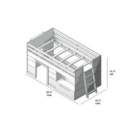 Max & Lily Farmhouse Loft Bed with Storage Drawer – Twin Size*