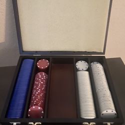 Poker Chips And Carrier