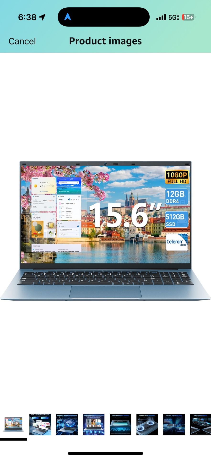 Windows 11 Laptops, 15.6 Inch Laptop computer, 12GB DDR4 512GB SSD with Celeron N5095A Processor, FHD 1920x1080 Notebook, 52WH Battery, 180° Viewing, 