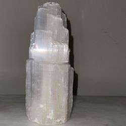 Large Selenite Tower With Hollow Center For Lamp 
