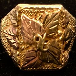 Landstrom’s Men’s 10k tri-gold Black Hill’s gold ring