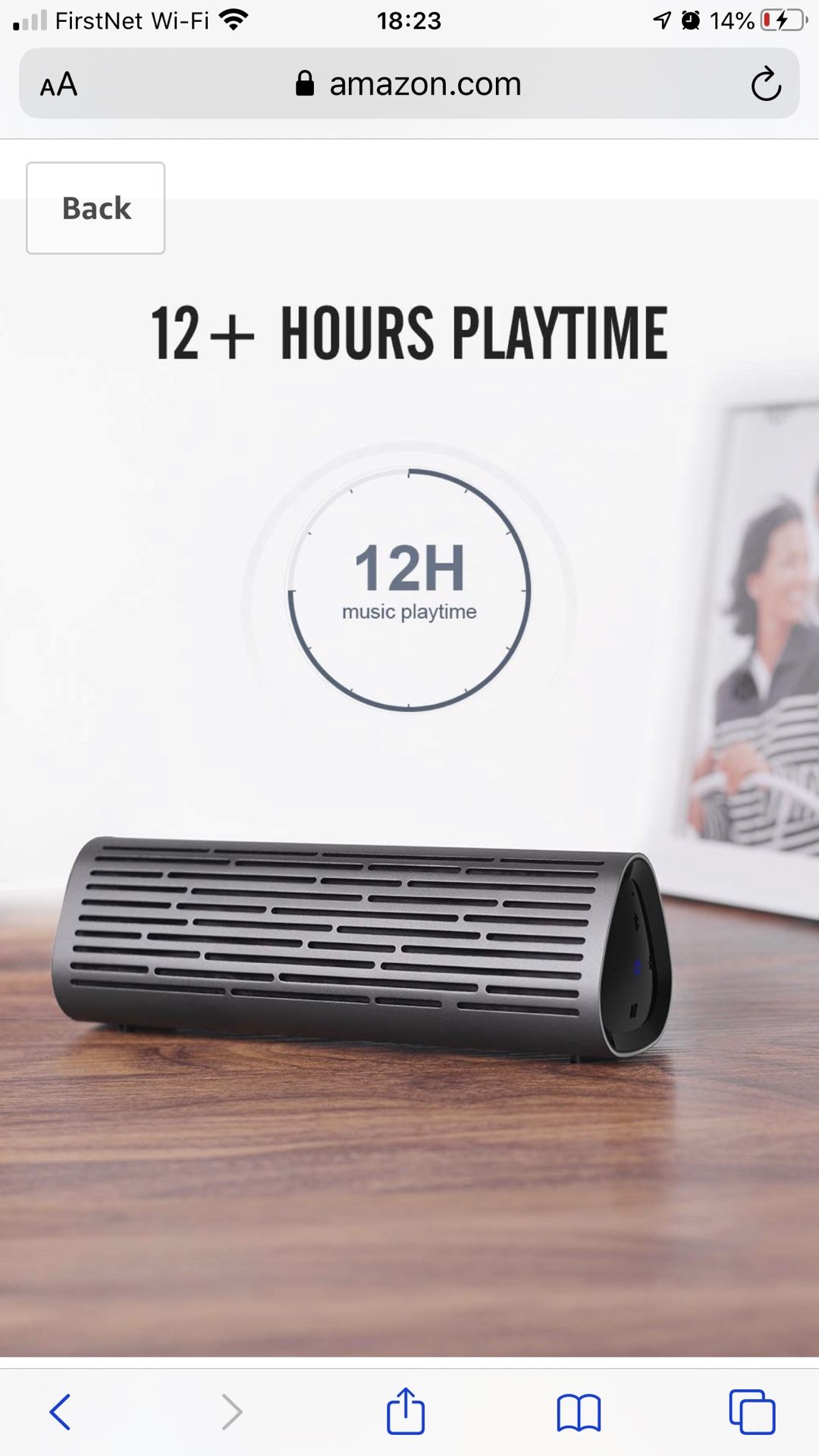 Meidong Portable Bluetooth Speaker, Waterproof IPX5 Shower Speaker/Stereo Sound Rich Bass/Premium Aluminum Shell/12 Hours Playtime BRAND NEW IN BOX