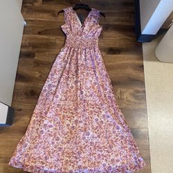 Brand New Woman’s Banana Republic brand pink Floral Maxi Dress Up For Sale   