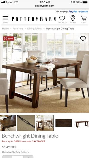 Pottery Barn Benchwright Table 4 Chairs And Bench For Sale In