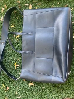 CALPAK Haven Laptop Tote Bag with Removable Laptop Sleeve Set Black Vegan Leather
