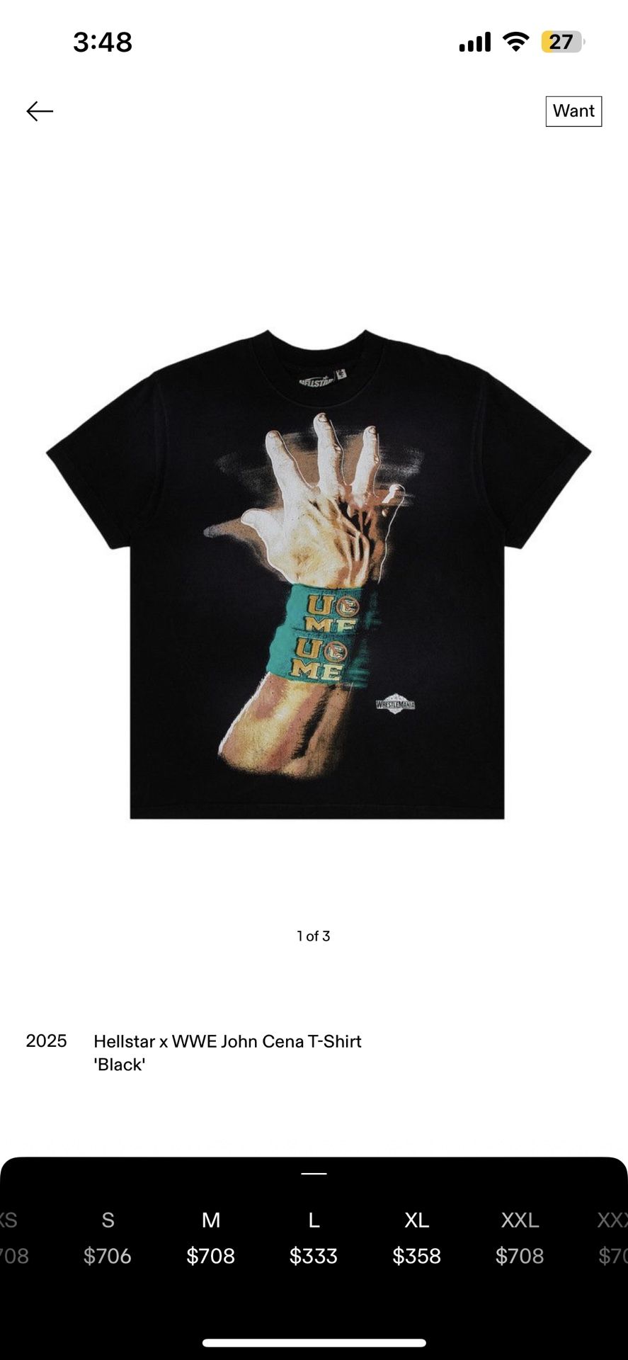 Hellstar x WWE John Cena T-Shirt 'Black'