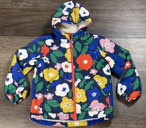 Mini Boden Girls Floral Sherpa Lined Winter Parka Snow Coat Size 9-10