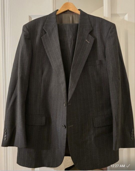 Stanley Blacker Men's Suit Black Size 46L/40W