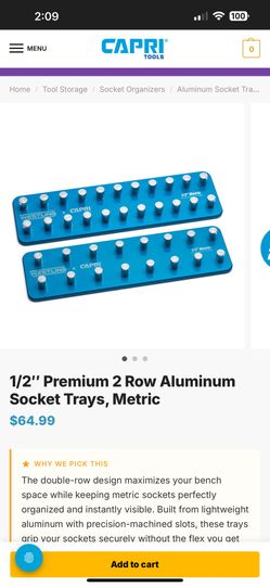 1/2 Socket Set Trays From Capri Tools